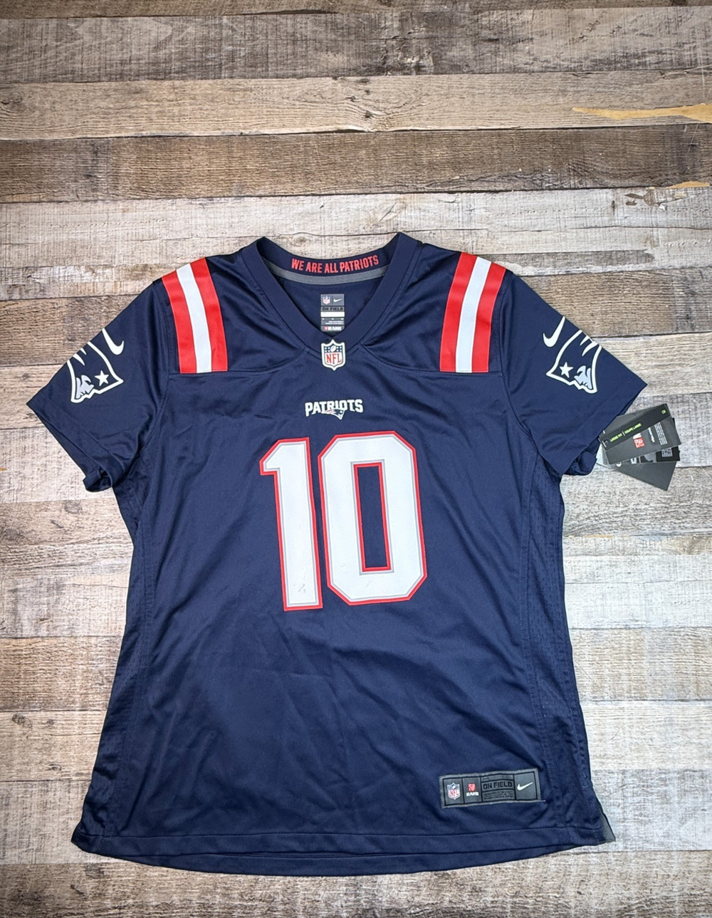 Nike On Field Womens XL NFL Blue #10 Mac Jones Jersey New England Patriots